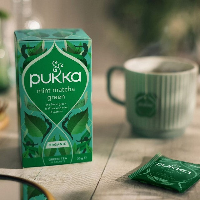 Pukka Herbs Mint Matcha Green tea bags 20 per pack, imported from the UK