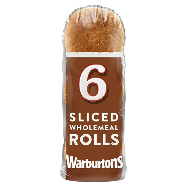 Warburtons sliced wholemeal rolls 6 pack (British brand)