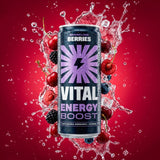 Vital sparkling berries energy drink 330ml - British product