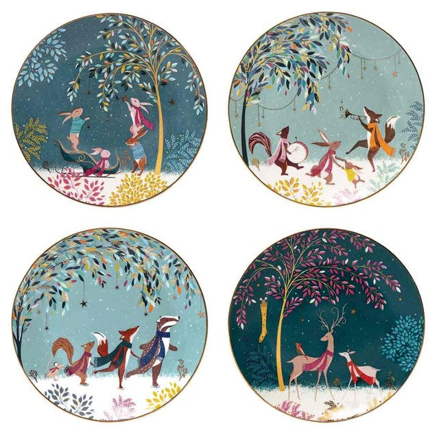Portmeirion Woodland Tales plates 4-pack (British brand)