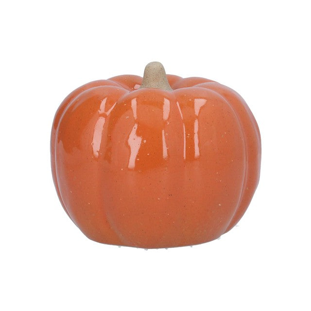 Gisela Graham orange earthenware large pumpkin ornament, imported from the UK