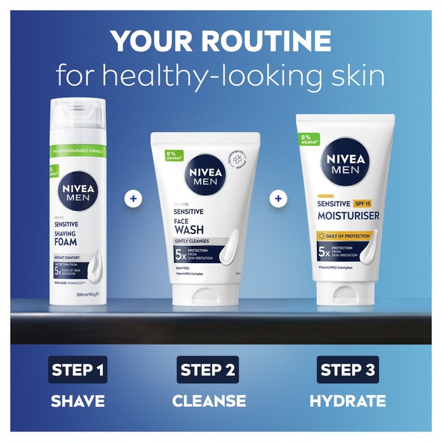 Nivea Sensitive Shaving Foam 200ml, imported from the UK