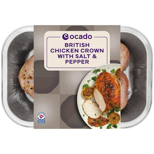 Ocado chicken crown with salt & pepper 700g, imported from the UK