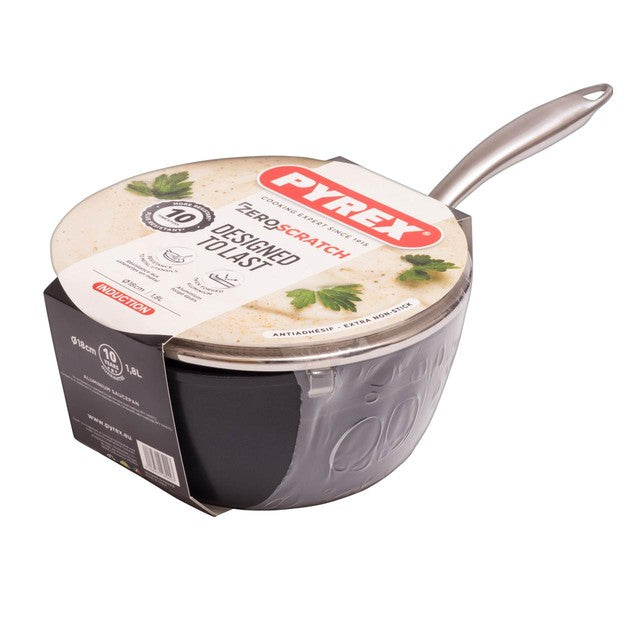 Pyrex Zero Scratch Saucepan and Lid 18cm, imported from the UK