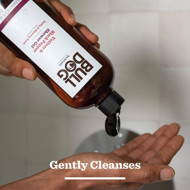 Bulldog black pepper and vetiver shower gel 500ml - British product