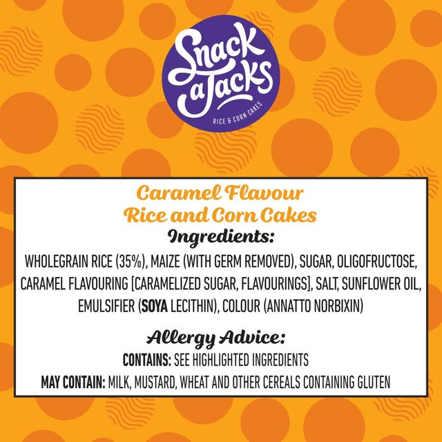 Snack a Jacks caramel rice cakes 159g (British brand)