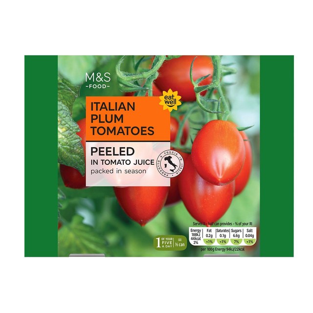 M&S Italian Peeled Plum Tomatoes 4 x 400g, imported from the UK