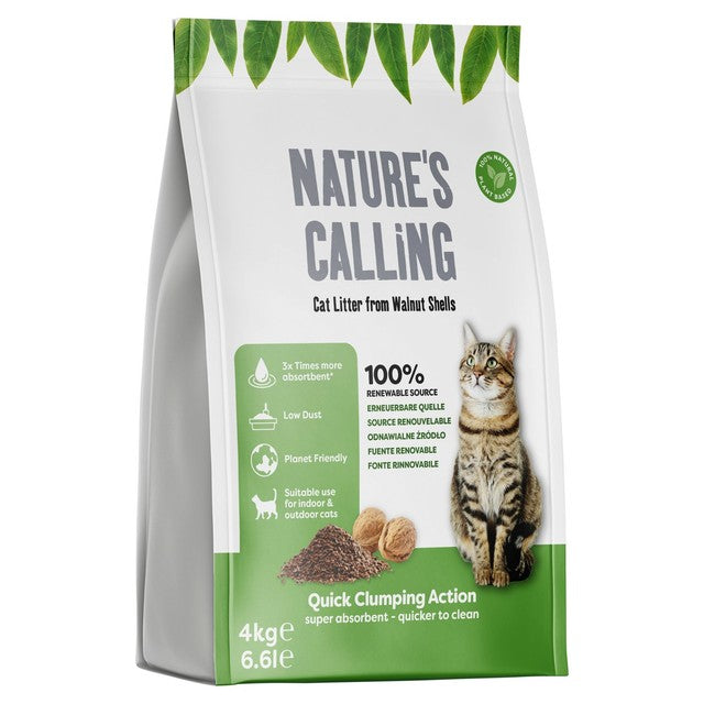 Nature's Calling 100% Biodegradable Cat Litter 4kg, imported from the UK