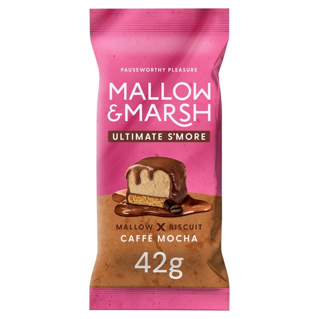 Mallow & Marsh S'mores Caffe Mocha chocolate marshmallow bar 42g, imported from the UK