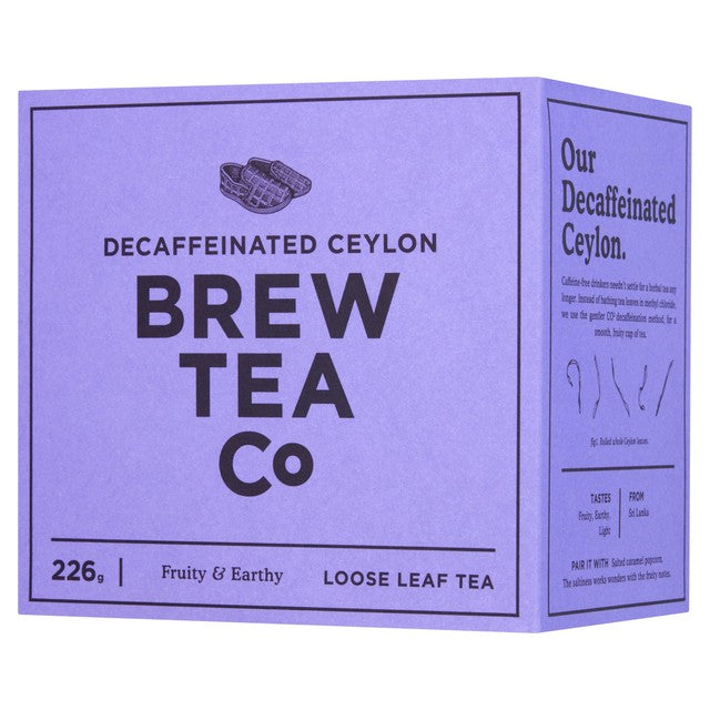 Brew Tea Co CO2 decaffeinated Ceylon loose leaf tea 226g - British product