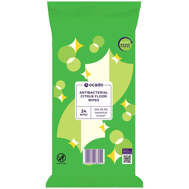 Ocado antibacterial citrus floor wipes, imported from the UK