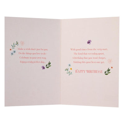 M&S Flower Pattern Birthday Card 13.8cm x 20.2cm