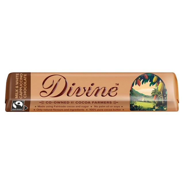 Divine milk & white chocolate cappuccino bar 35g - British product