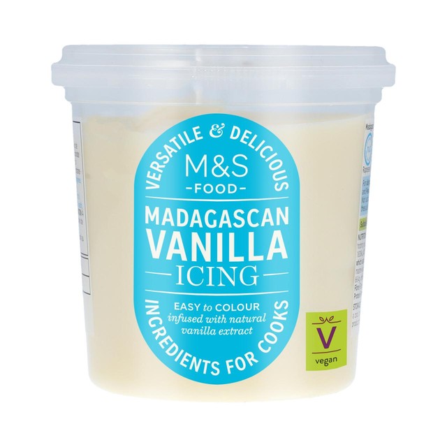 M&S Madagascan vanilla icing 400g, imported from the UK