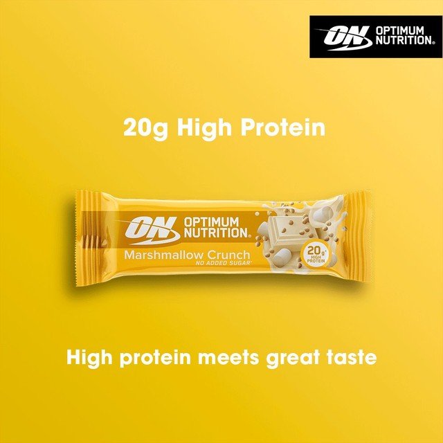 Optimum Nutrition Marshmallow Crunch Protein Bar 65g, imported from the UK
