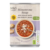 M&S vegan Minestrone Soup with pasta 400g, imported from the UK