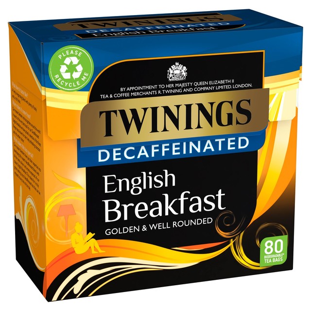 Twinings decaffeinated English Breakfast tea bags - British product