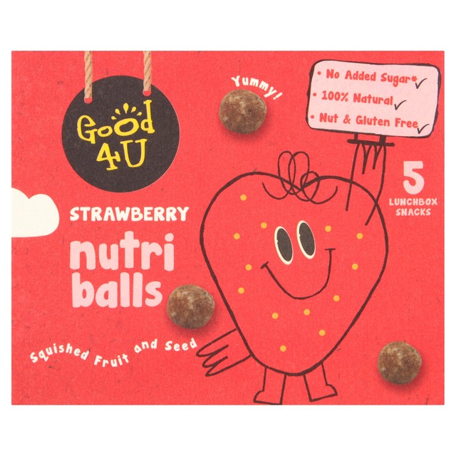 Good4U strawberry snack balls 5 x 20g, UK version