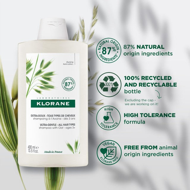 Klorane shampoo with oat milk 400ml, UK version