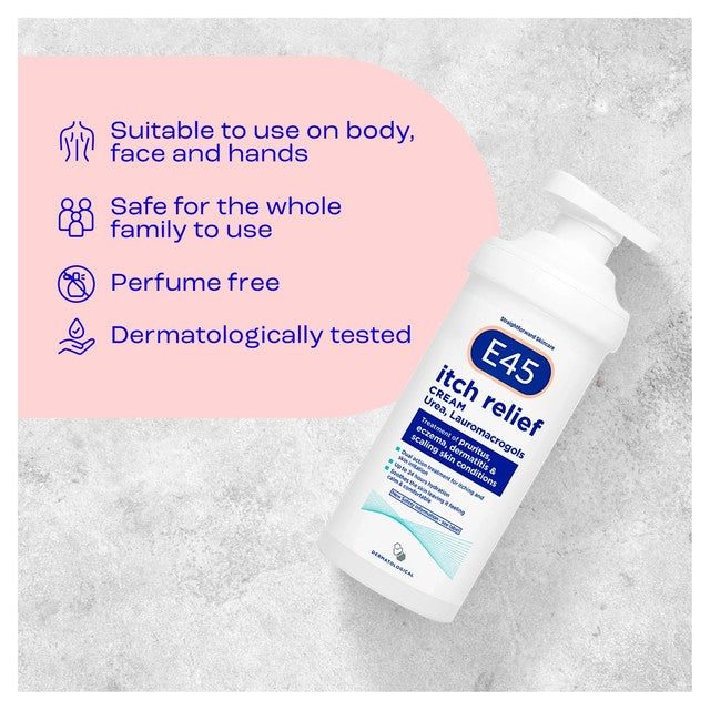 E45 itch relief cream for eczema and dry skin - British product