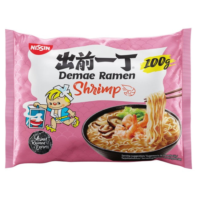 Nissin Demae Ramen Shrimp instant noodle soup - British product