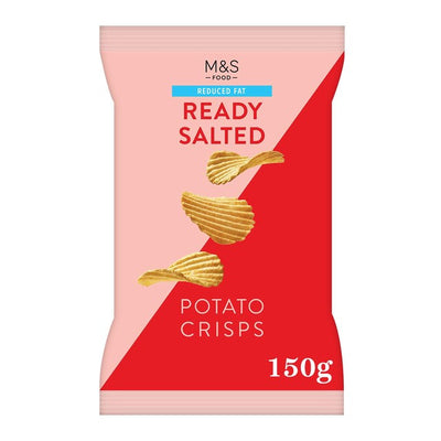 M&S M&S Reduced Fat Ready Salted Crinkle Cut Potato Crisps 150g- Buy online at McGrocer