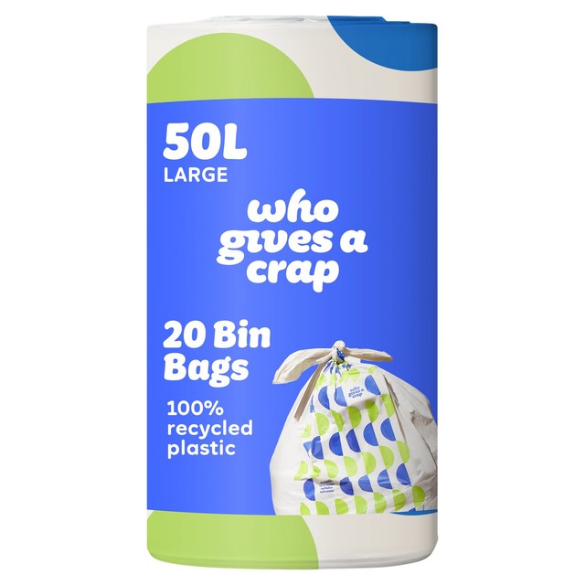 Who Gives a Crap super strong bin bags 50L, imported from the UK