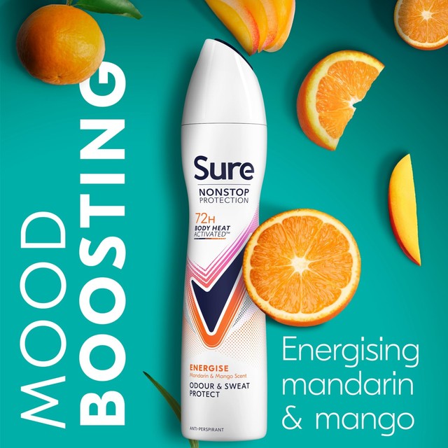 Sure Women Energise Anti-Perspirant Spray 250ml (British brand)