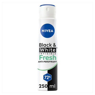 M&S Nivea Anti-Perspirant Deodorant Spray Black & White Fresh 250ml- Buy online at McGrocer