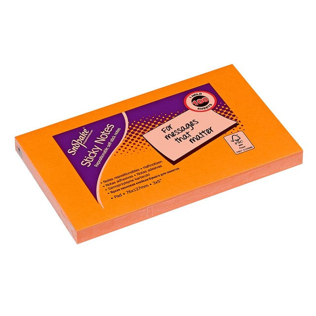 Snopake Sticky Note Cube Neon Assorted Pack 6 Pads (British brand)