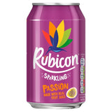 Rubicon Sparkling Passion Fruit soft drink 18x330ml, imported from the UK