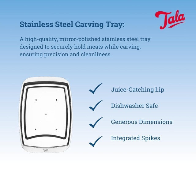 Tala Performance Carving Tray Stainless Steel 35.5 x 25cm (British brand)