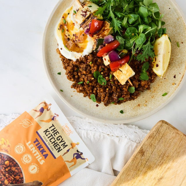 The Gym Kitchen Tikka Lentils microwave meal 250g (British brand)