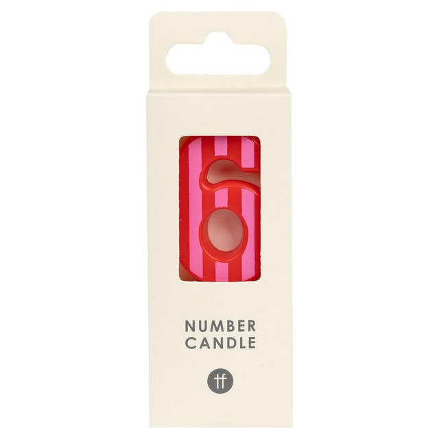 Talking Tables number 6 birthday cake candle, UK version