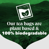 PG Tips decaf plant based biodegradable tea bags, imported from the UK