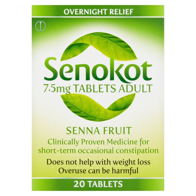 Senokot 7.5mg Tablets Adult 20 Pack (British brand)