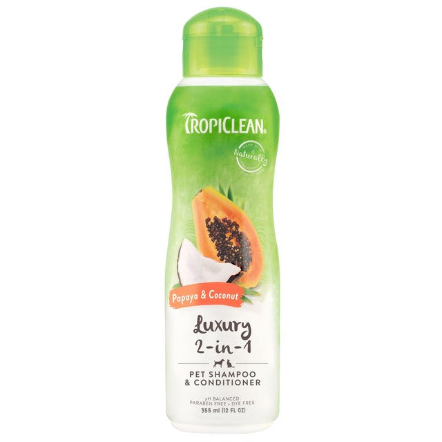 Tropiclean papaya and coconut dog and cat shampoo 355ml (British brand)