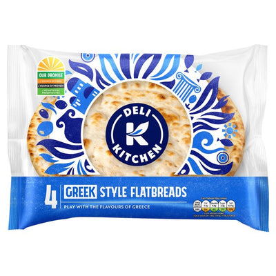 M&S Deli Kitchen Greek Style Flatbread 4 x 80g- Buy online at McGrocer