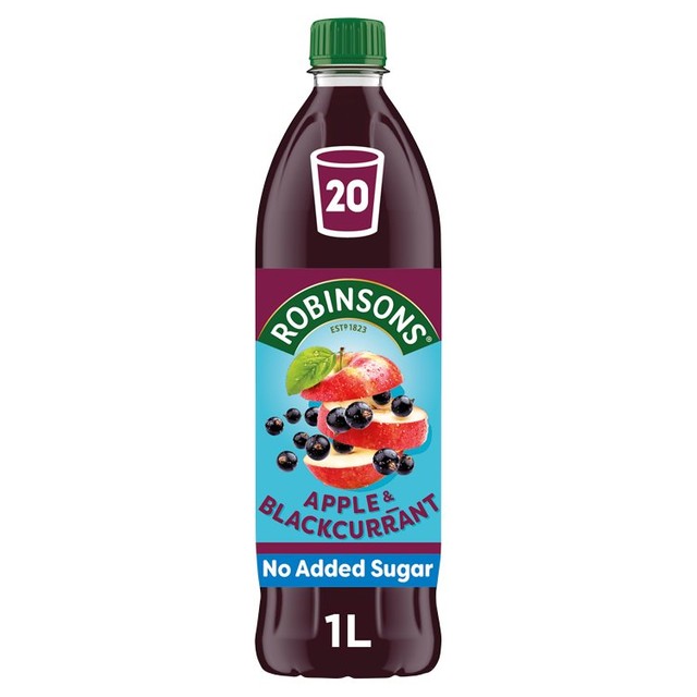 Robinsons apple and blackcurrant squash 1L, imported from the UK
