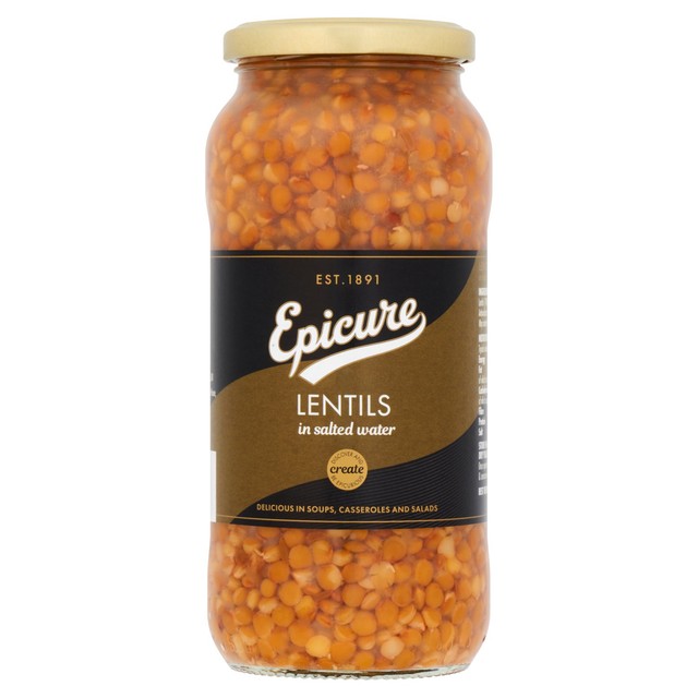 Epicure Brown Lentils in Water 540g - British product
