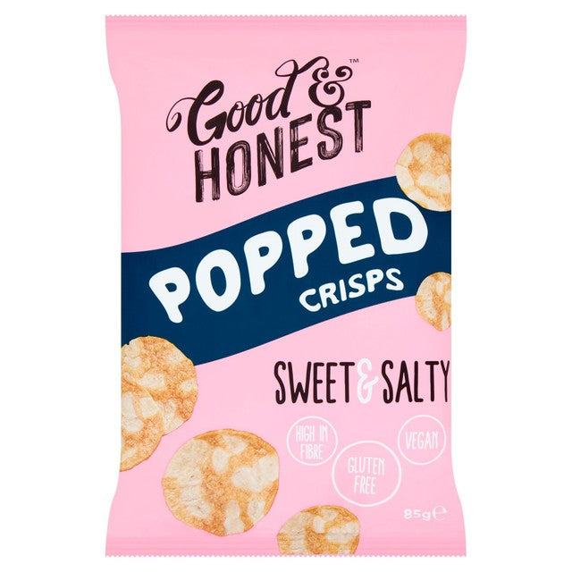 Good & Honest Sweet & Salty popped chips 85g, imported from the UK