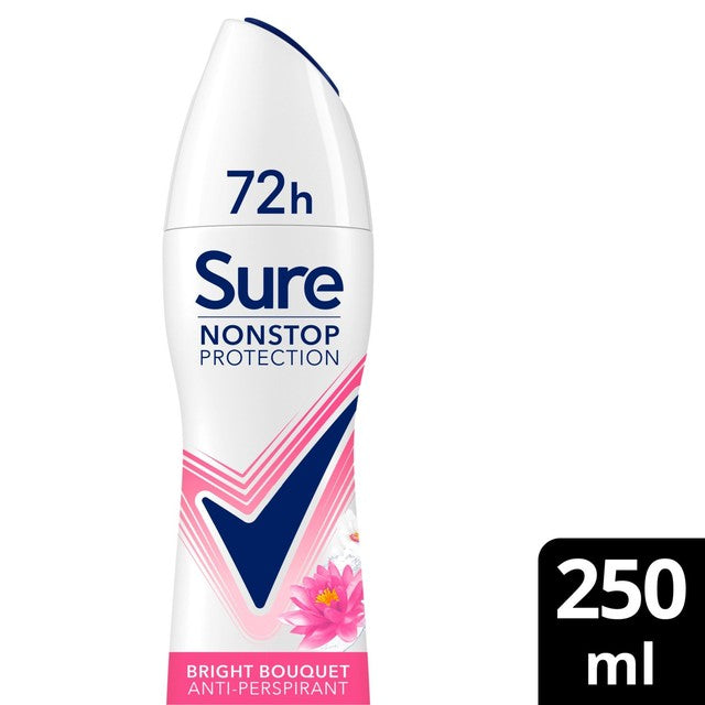 Sure Anti-Perspirant Deodorant Spray Bright Bouquet 250ml (British brand)