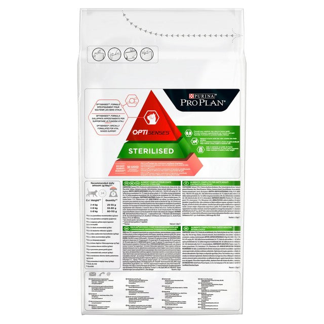 Pro Plan sterilised adult cat food with salmon - British product