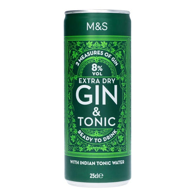M&S Extra Dry Gin & Tonic Klar til å Drikke Boks 25cl