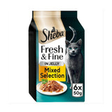 Sheba cat food pouches chicken turkey poultry in jelly 6 x 50g (British brand)