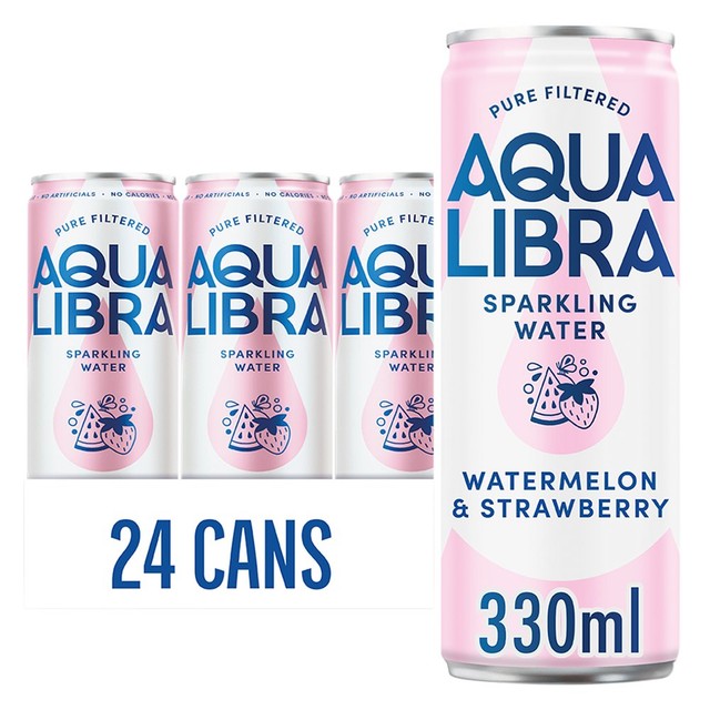 Aqua Libra Strawberry & Watermelon Sparkling Water 330ml - British product