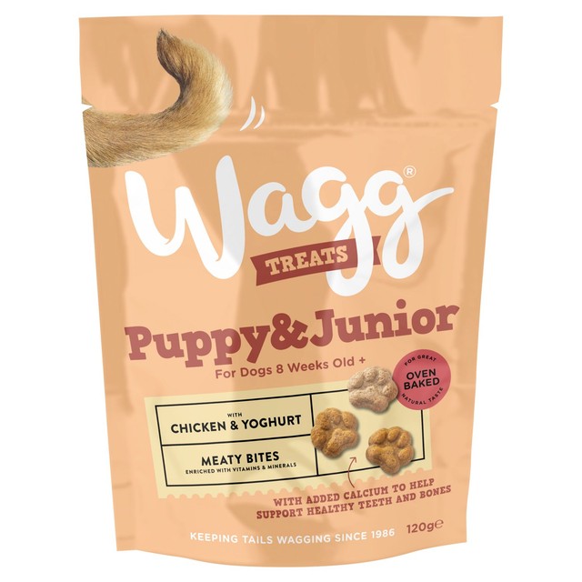 Wagg Puppy Junior Chicken Yoghurt Dog Treats 120g (British brand)