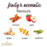 Pukka Herbs wild apple and cinnamon with ginger herbal tea bags 20 teabags, imported from the UK