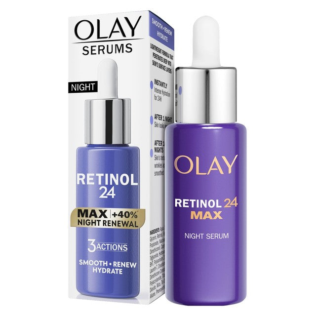 Olay Retinol Max Night Face Serum 40ml, imported from the UK