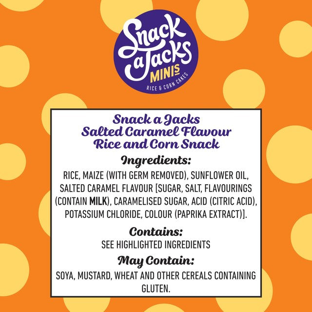 Snack a Jacks salted caramel rice cakes 5x19g, UK version